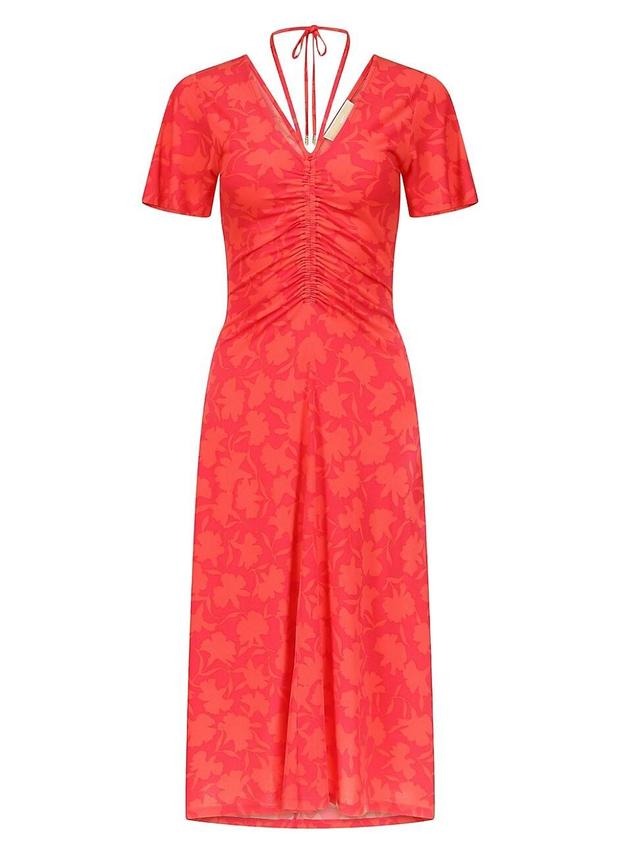 Womens Floral Jersey Midi-Dress Product Image