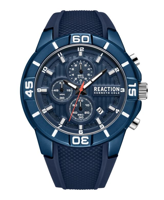 Kenneth Cole Reaction Mens Dress Blue Silicon Strap Sport Watch, 48mm Product Image