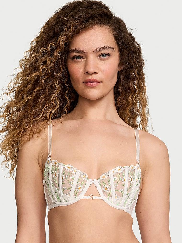 Wicked Unlined Daisy Chain Embroidery Balconette Bra Product Image