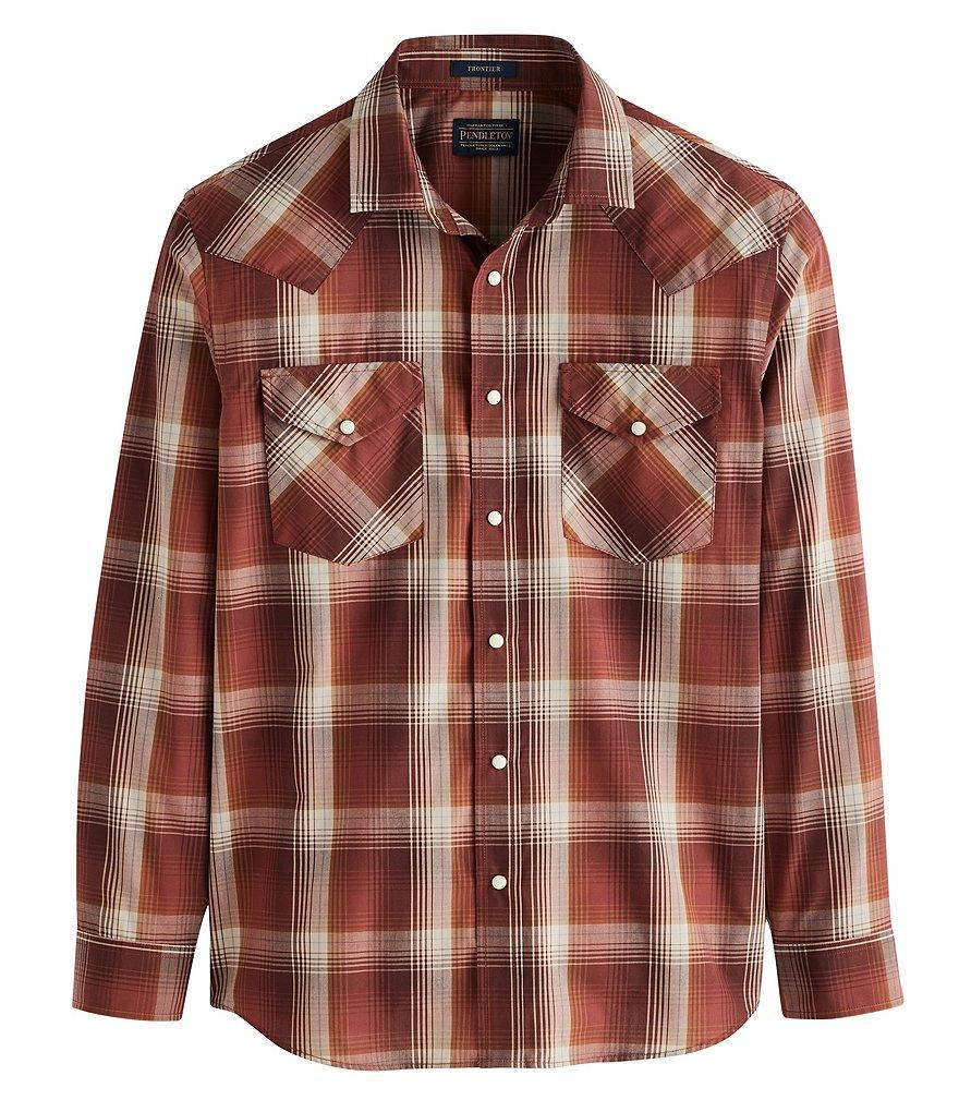 Pendleton Frontier Long Sleeve Dual Pocket Plaid Woven Shirt Product Image