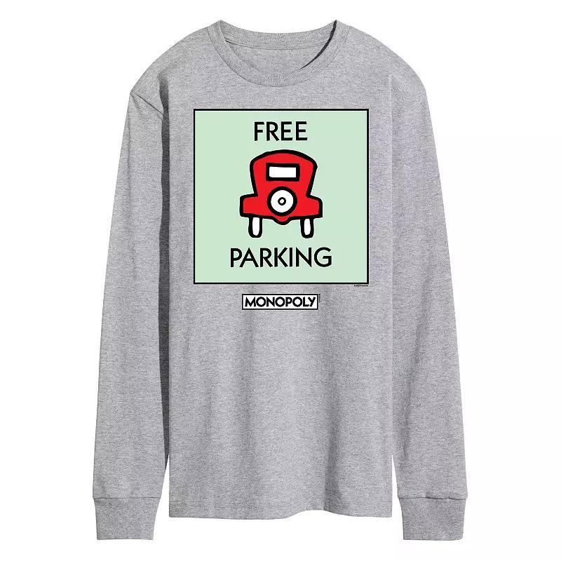 Mens Monopoly Free Parking Long Sleeve Graphic Tee Product Image