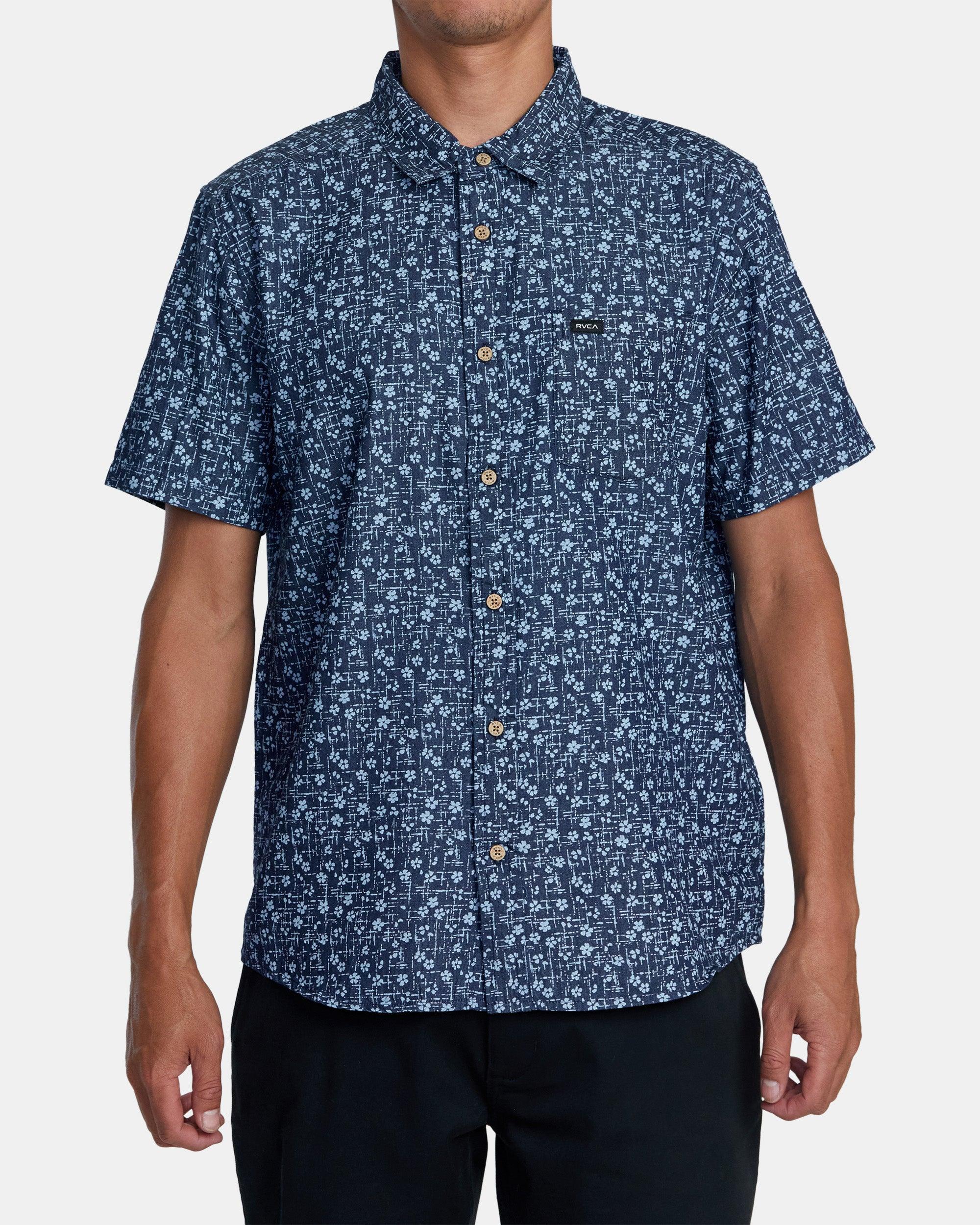 Frame Chambray Short Sleeve Woven Shirt - Indigo Product Image