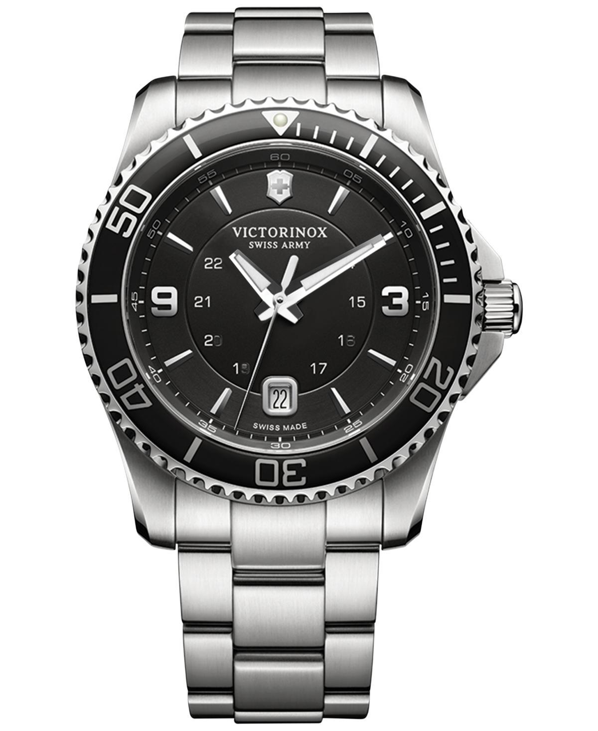 Victorinox Mens Swiss Maverick Stainless Steel Bracelet Watch 43mm 241697 - Silver Product Image