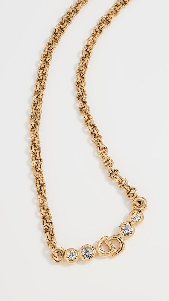 What Goes Around Comes Around Dior Gold Crystal Necklace | Shopbop Product Image