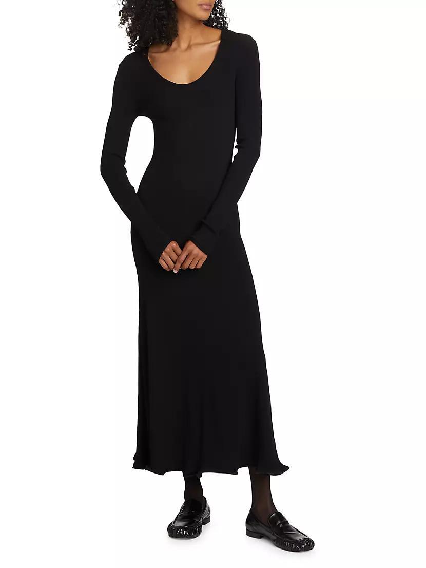 Elie Ribbed Long-Sleeve Maxi Dress Product Image