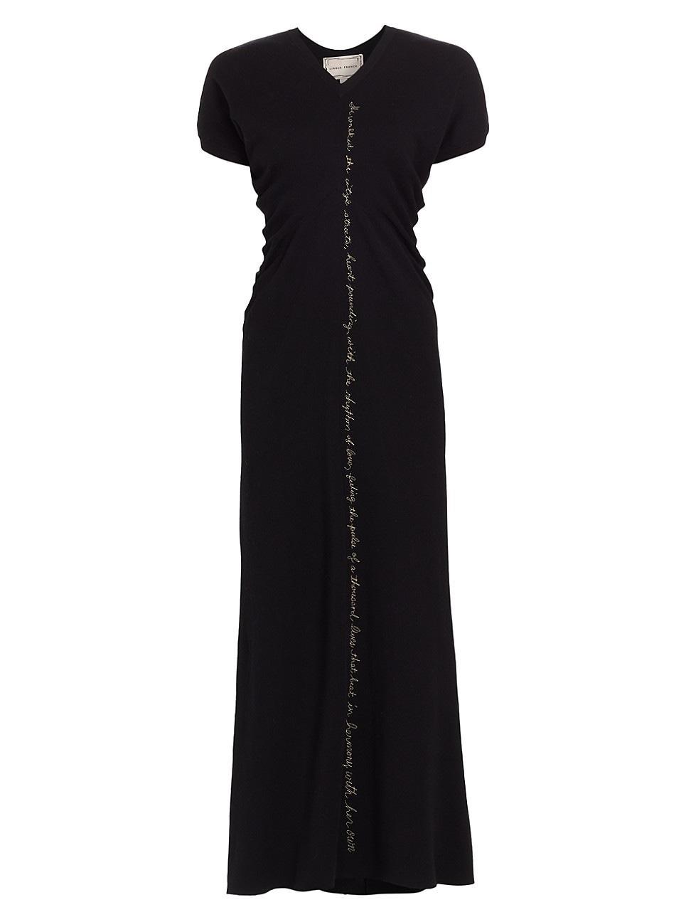 Jane Embroidered Knit Maxi Dress Product Image