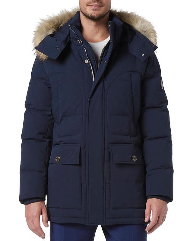 Andrew Marc Olmstead Hooded Down Puffer Jacket with Faux Fur Trim Product Image