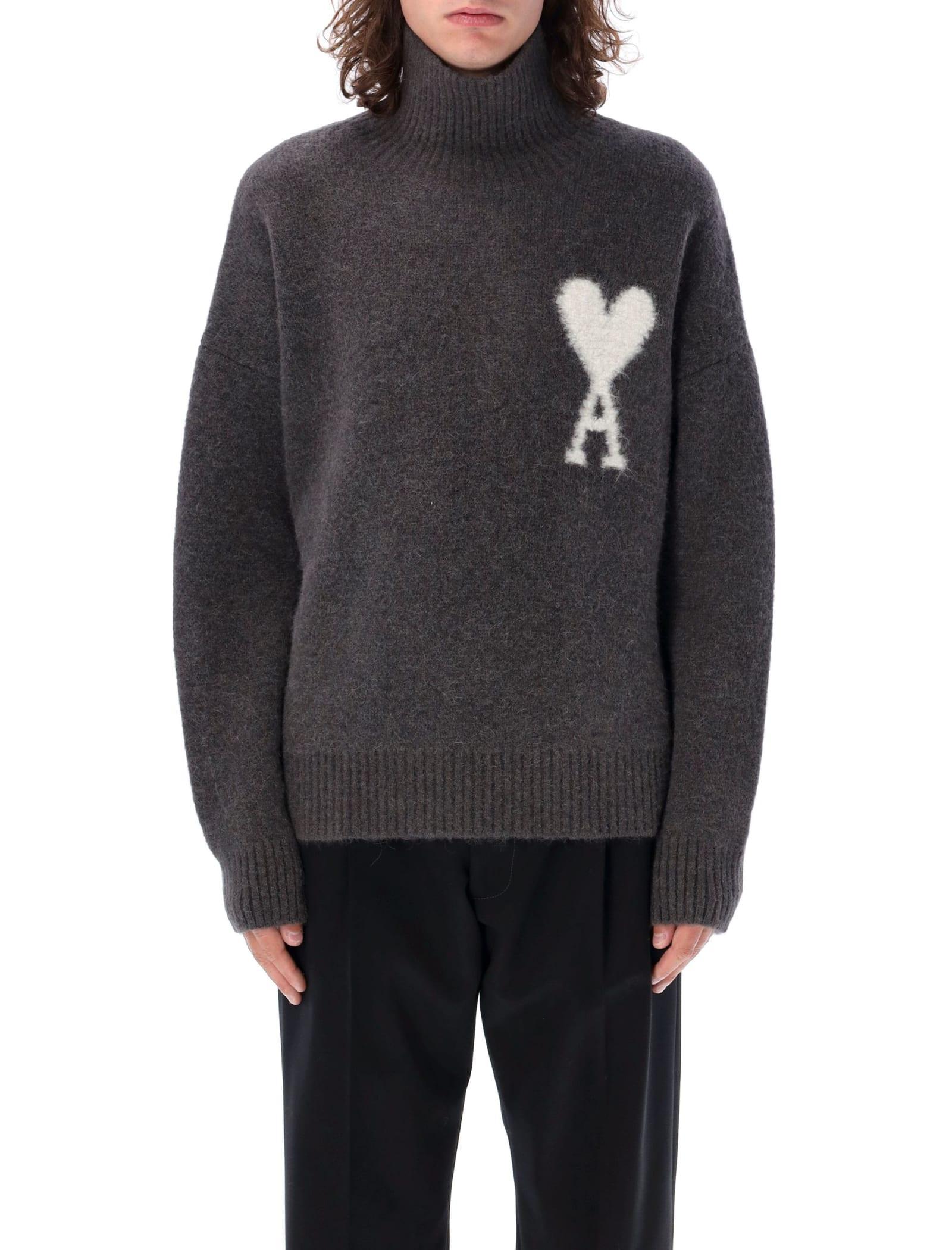 AMI ALEXANDRE MATTIUSSI Adc Alpaca Blend Turtleneck In Grey Product Image