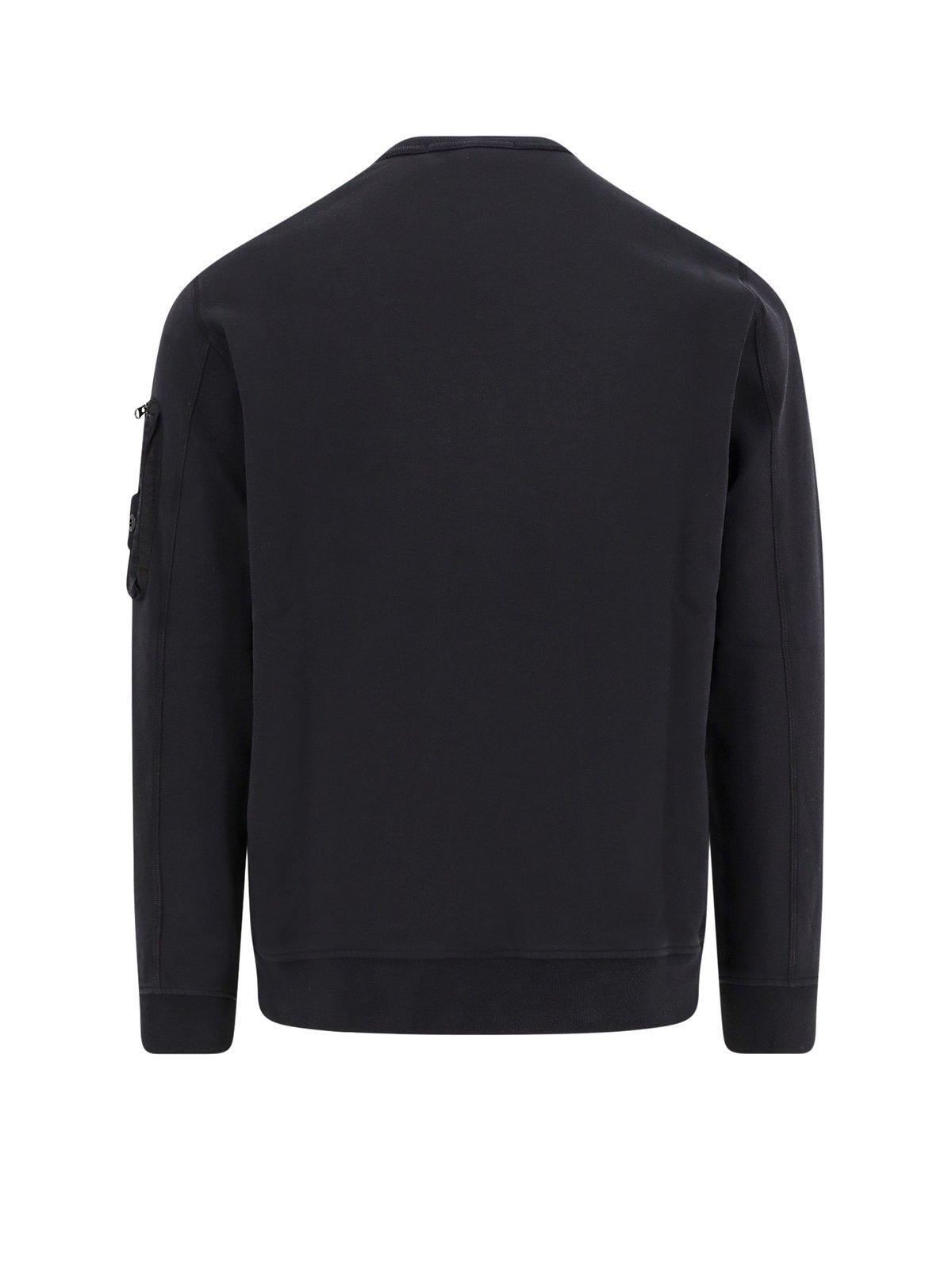 STONE ISLAND Compass Patch Crewneck Sweatshirt In Black Product Image