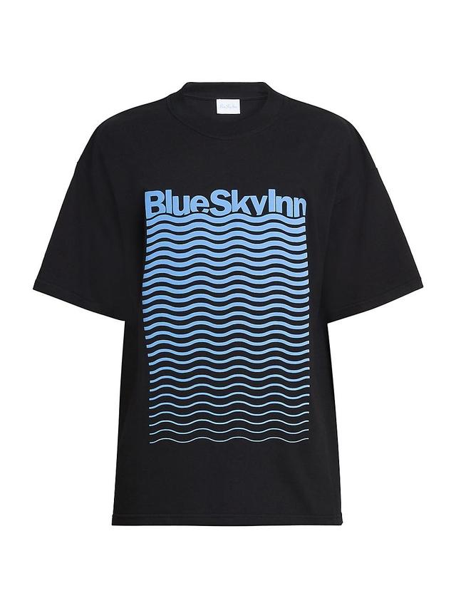 Mens Waves Logo Cotton T-Shirt Product Image