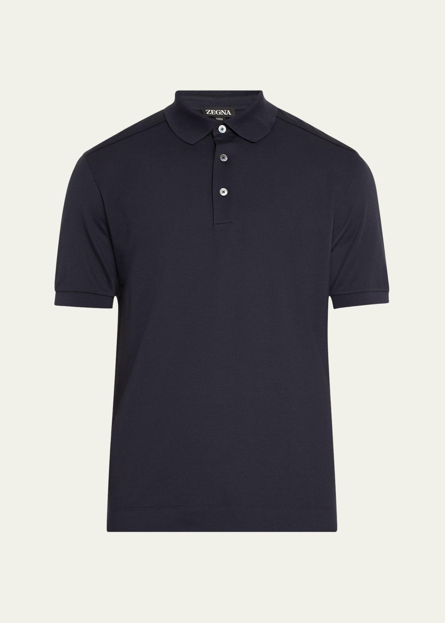 Mens Cotton and Silk Polo Shirt Product Image