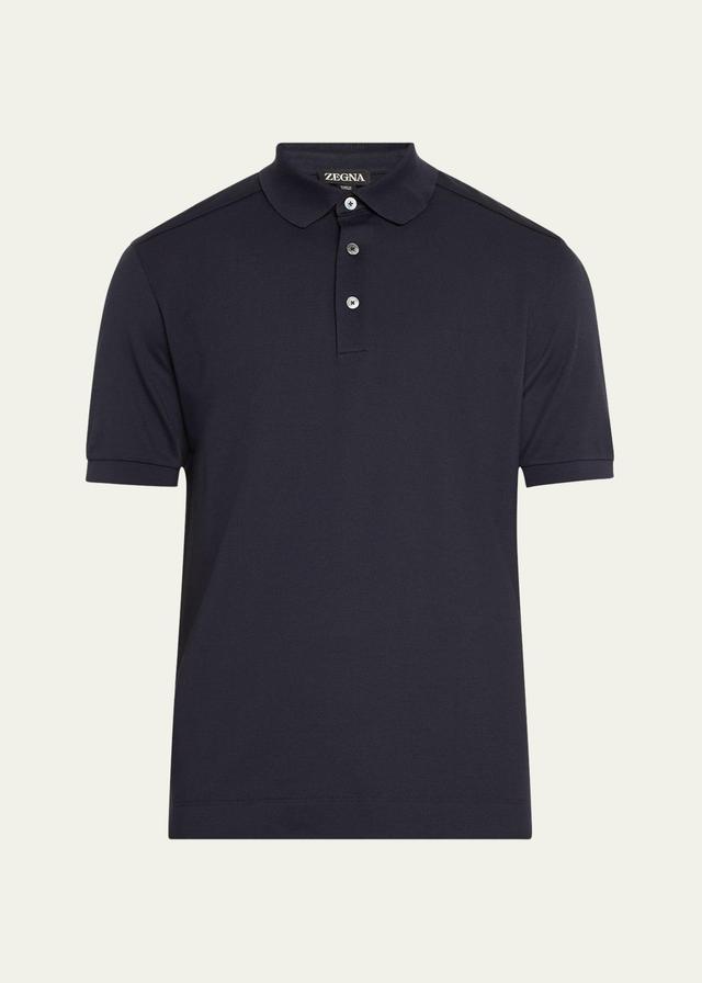 Mens Cotton and Silk Polo Shirt Product Image