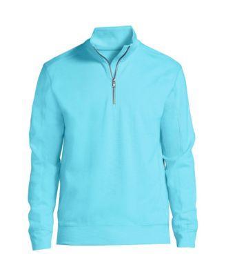 Mens Lands End Heavy Slub Quarter-Zip Top River Blue Product Image