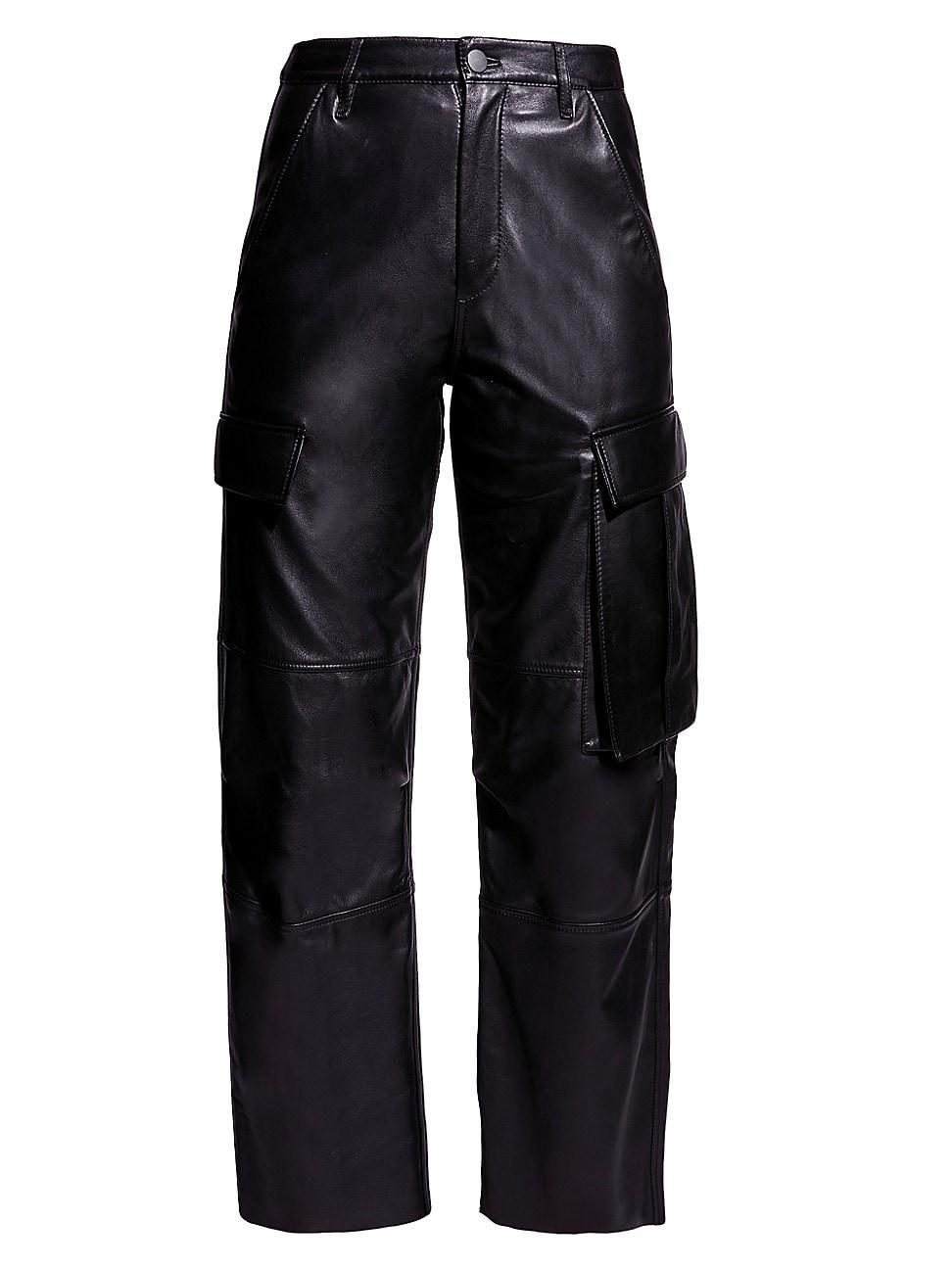 Womens Cole Upcycled Leather Cargo Pants Product Image