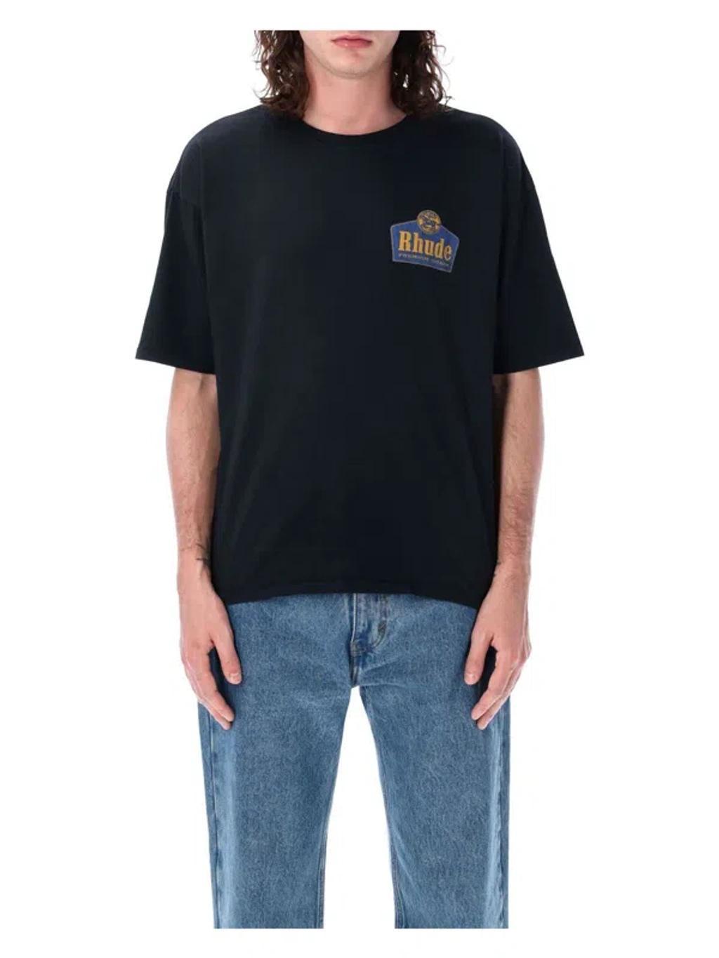 RHUDE Black Grand Cru T-shirt In Vintage Black Product Image