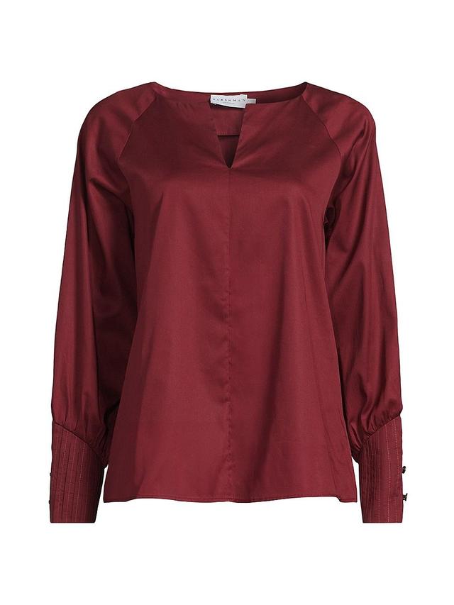 Womens Cerys Cotton V-Neck Blouse Product Image