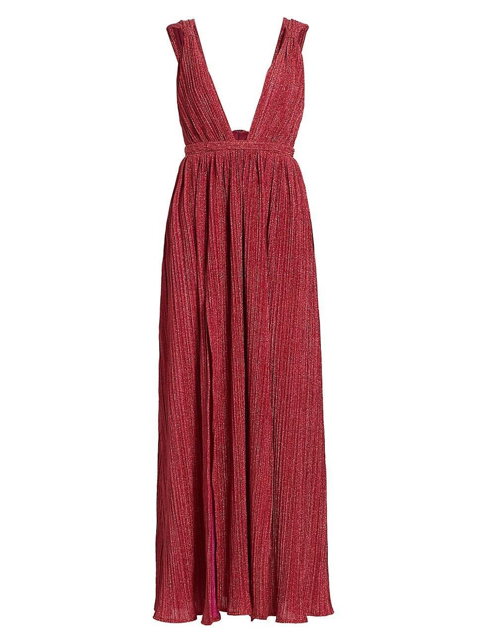 Womens Allure Shimmering Pleated Maxi Dress Product Image