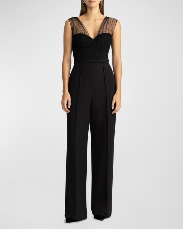 Sleeveless Sweetheart-Illusion Jumpsuit Product Image