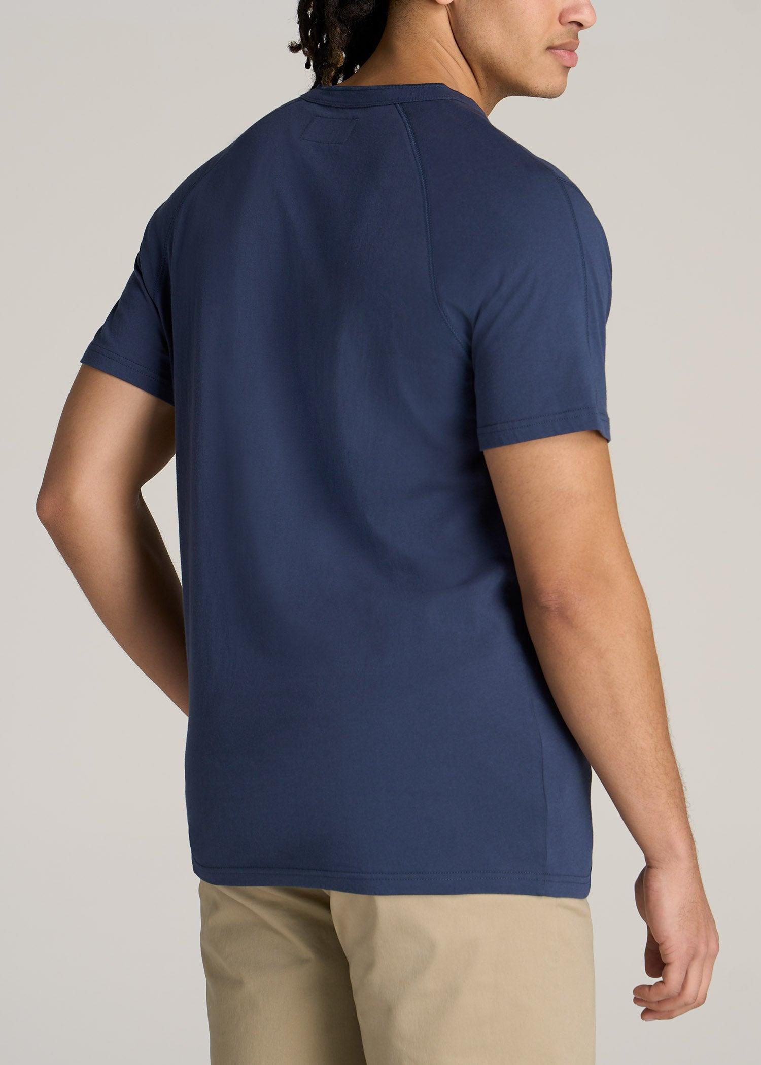 LJ&S REGULAR-FIT Jersey Henley Tee for Tall Men in Vintage Midnight Navy Male Product Image