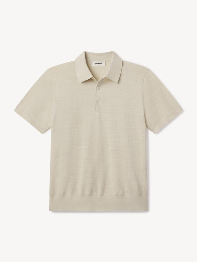 Worn White Avalon Knit Polo Product Image