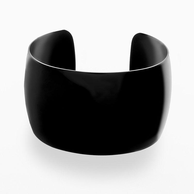 LYNX Stainless Steel Black Ion Cuff Bracelet, Womens Product Image