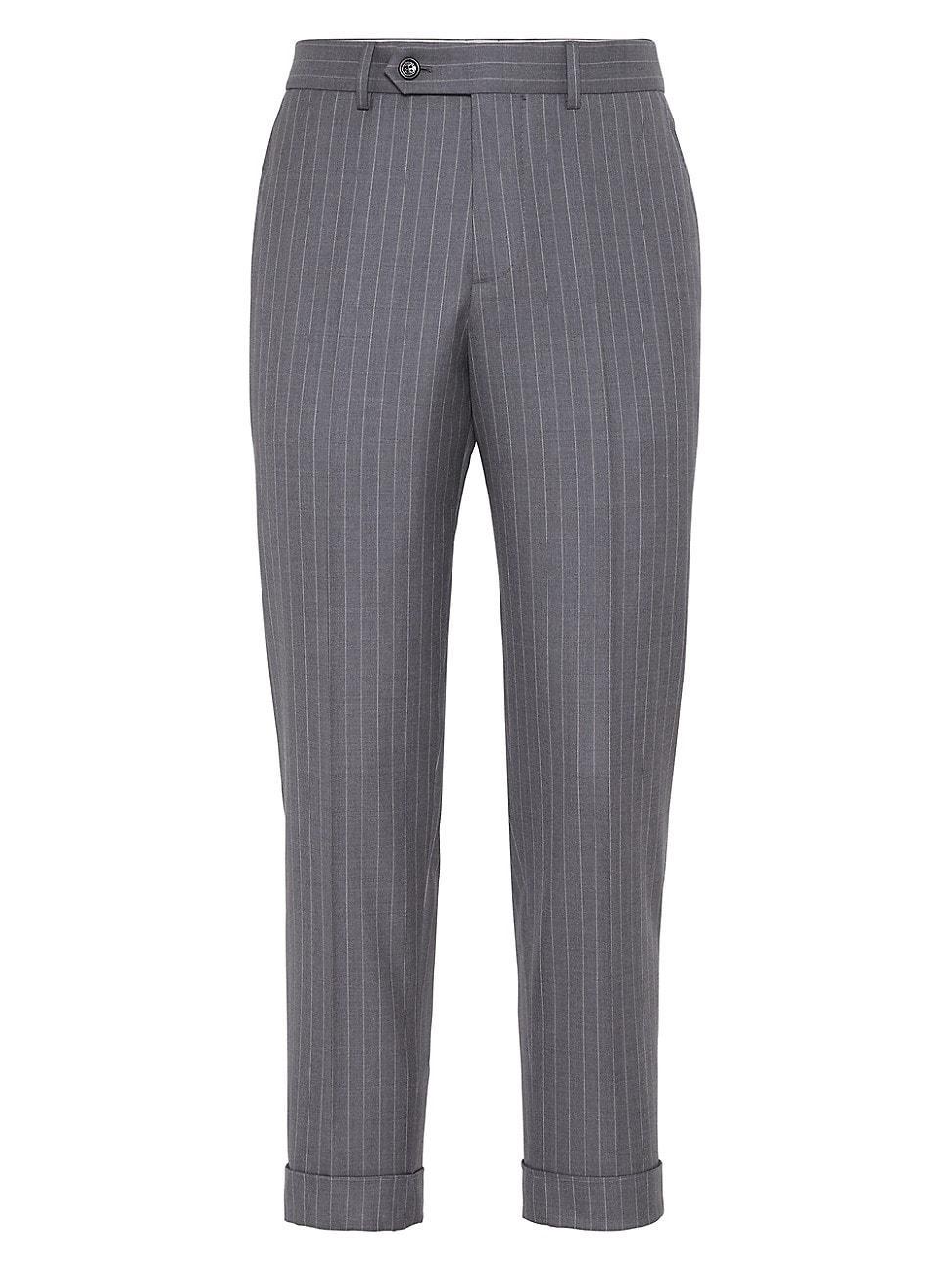 Mens Virgin Wool Stripe Batavia Formal Fit Trousers Product Image