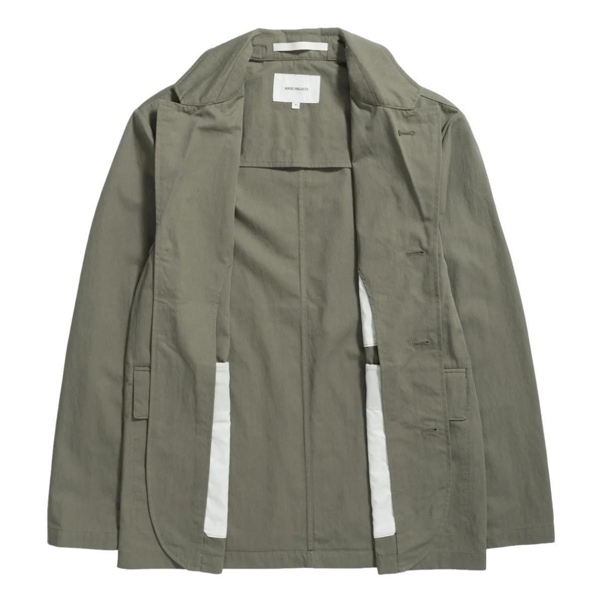 Nilas Fine Broken Twill Work Jacket Sediment Green Product Image