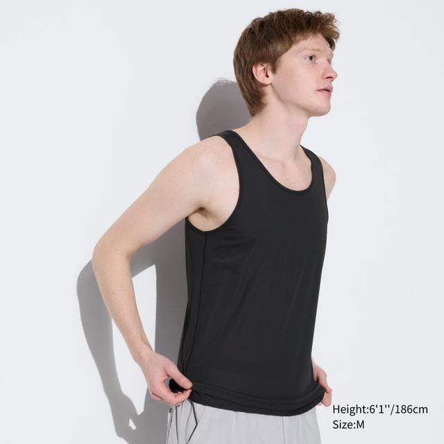 Mens Airism Anti-Odor Mesh Tank Top with Odor Control Black Large UNIQLO US Product Image