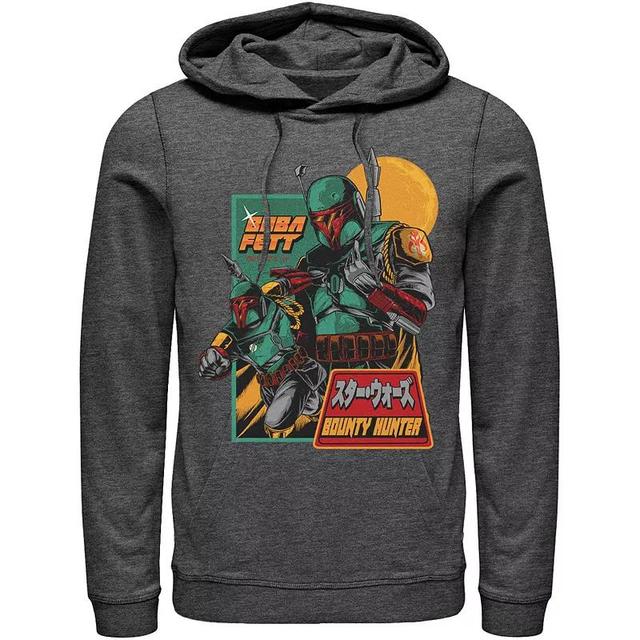 Mens Star Wars Mandalorian Soldier Kanji Hoodie Grey Heather Product Image