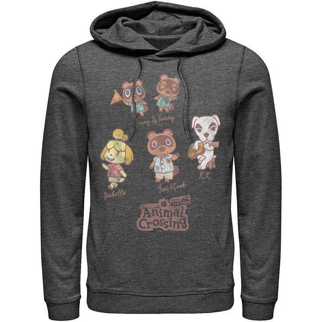 Mens Nintendo Character Textbook Group Shot Text Hoodie Grey Heather Product Image