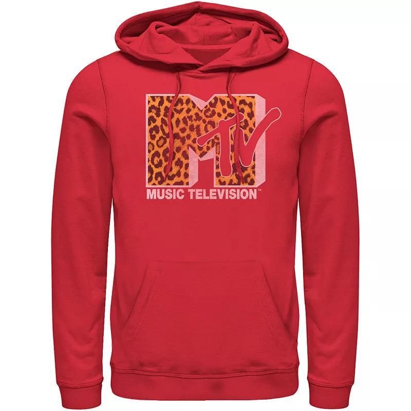 Mens MTV Logo Cheetah Print Hoodie Product Image