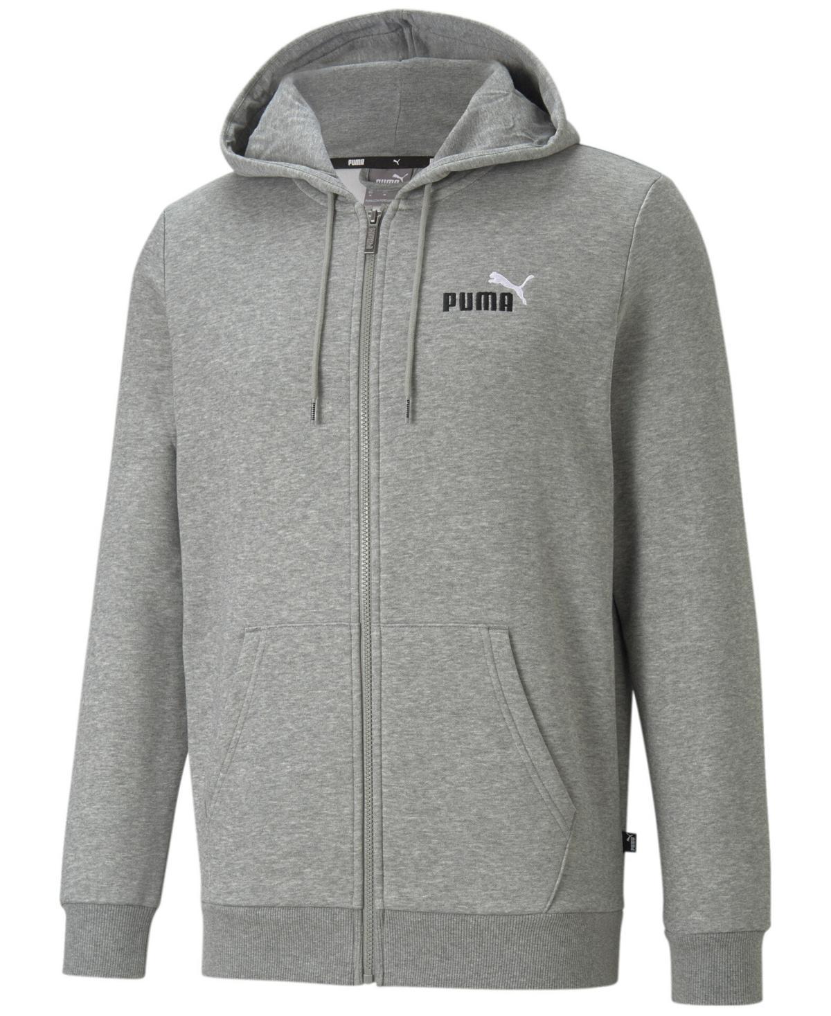 Puma Mens Zip-Front Long Sleeve Small Logo Fleece Hoodie Product Image