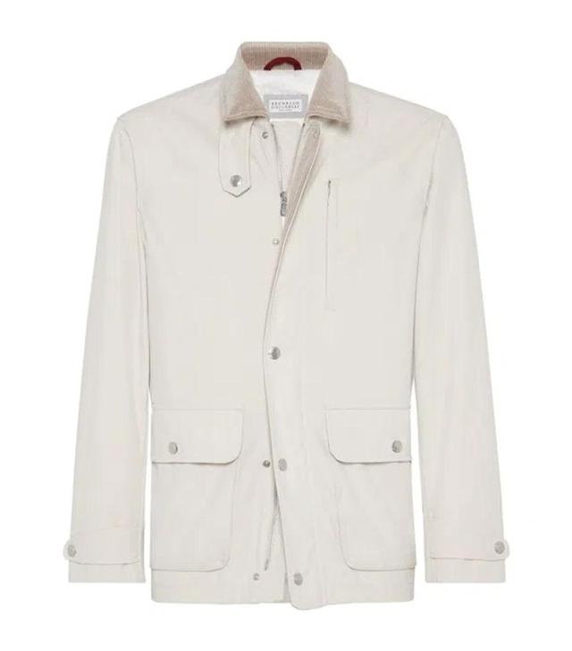 Cotton-gabardine Field Jacket In Chalk Product Image