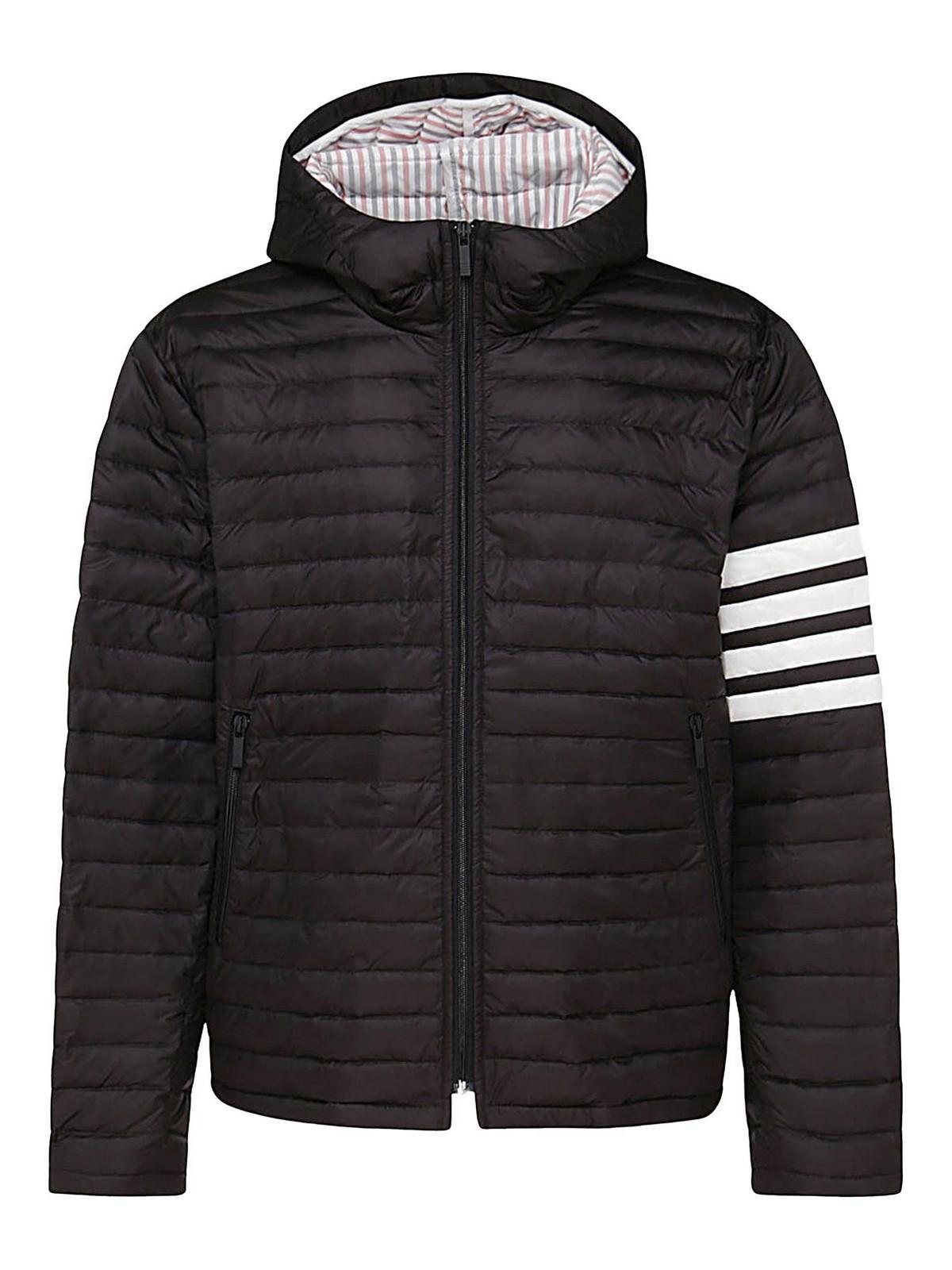 THOM BROWNE Black And White Down Jacket Product Image