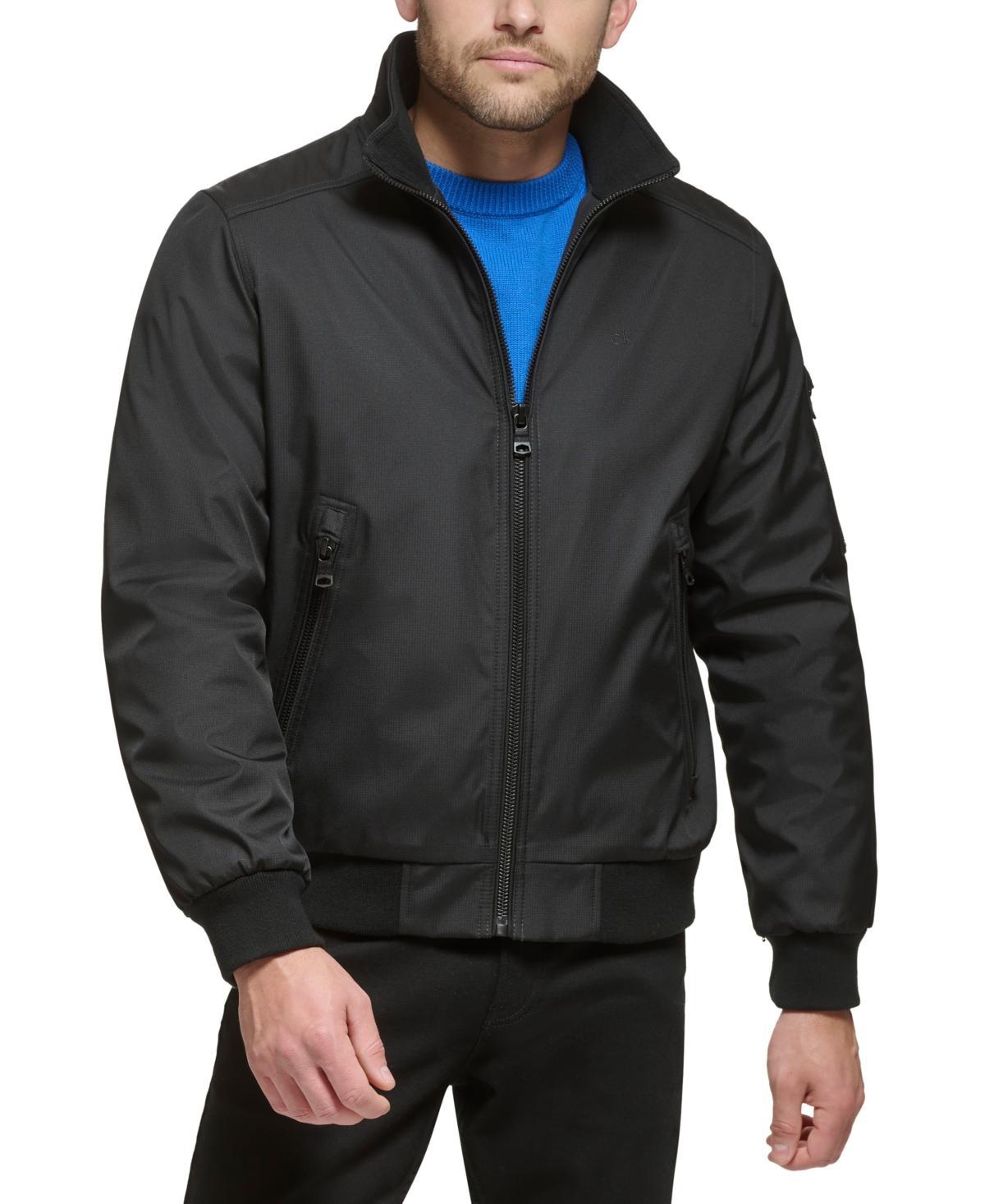 Calvin Klein Mens Classic Zip-Front Ripstop Bomber Jacket Product Image