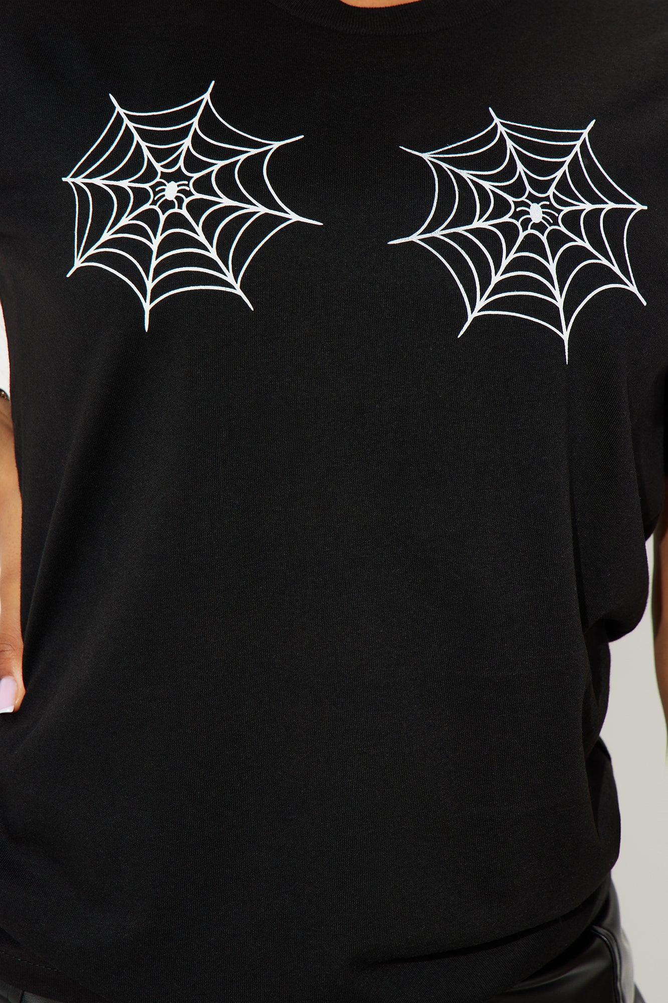 Caught In My Web Tee - Black Product Image