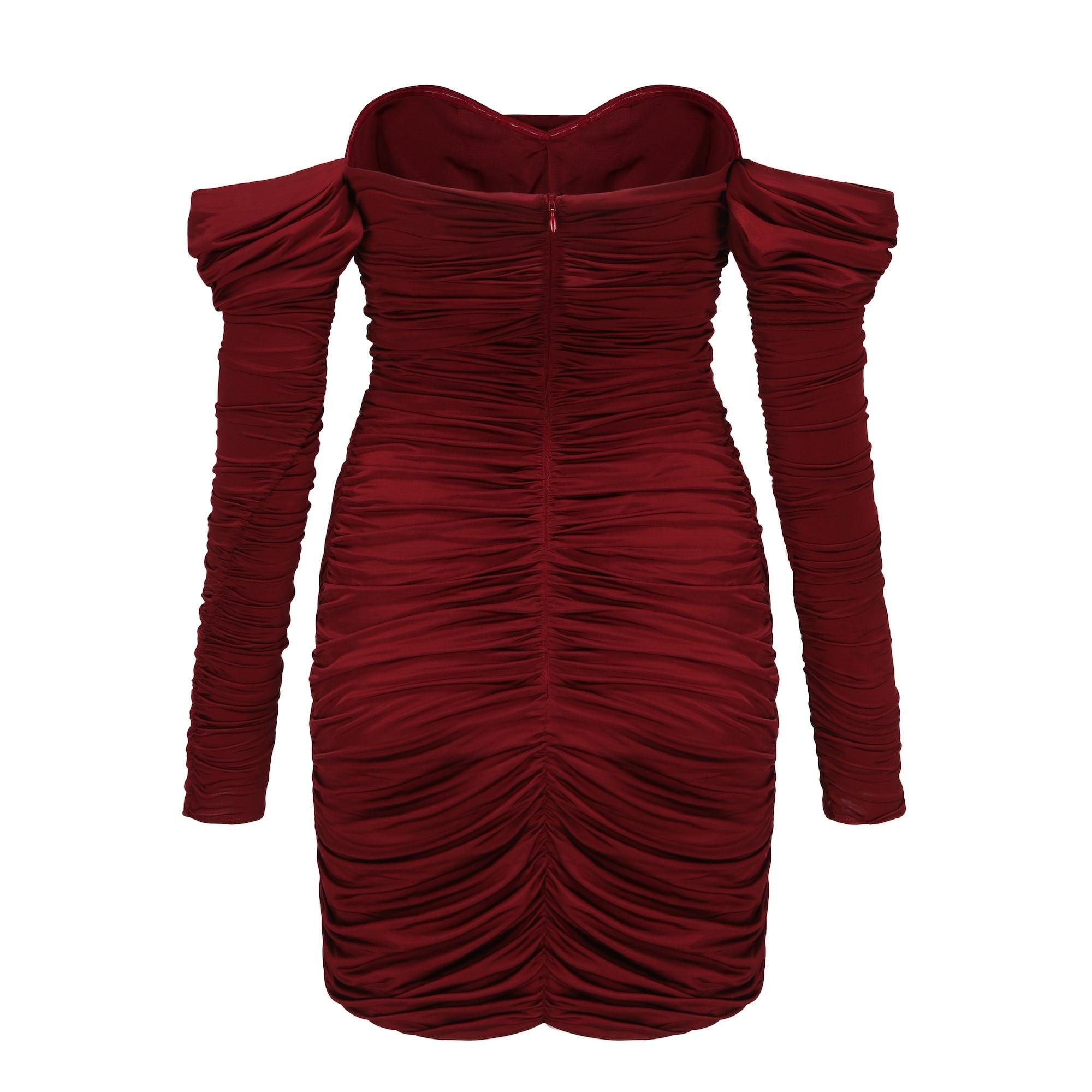 Vanessa Diamond Dress (Wine Red) (Final Sale) Product Image