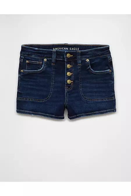 AE Next Level High-Waisted Denim Short Short Womens product image