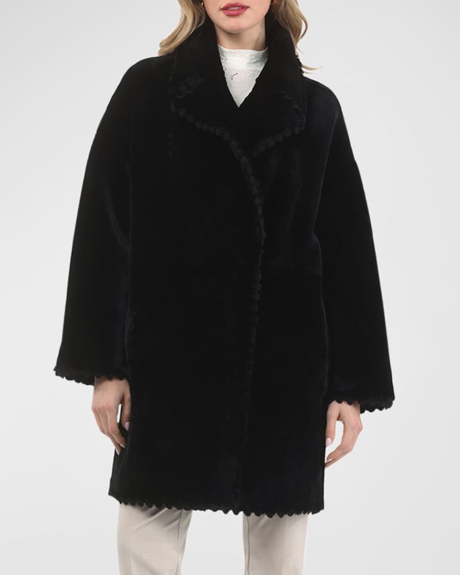 Reversible Lamb Shearling Jacket With Embroidered Trim Product Image