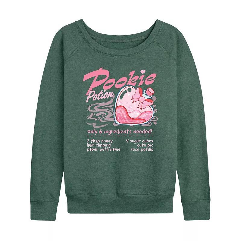 Womens Pookie Potion Lightweight French Terry Sweatshirt Grey Dark Red Product Image