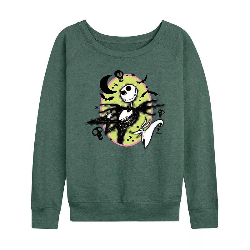 Disneys Nightmare Before Christmas Jack & Zero Womens Halloween Lightweight French Terry Sweatshirt Product Image