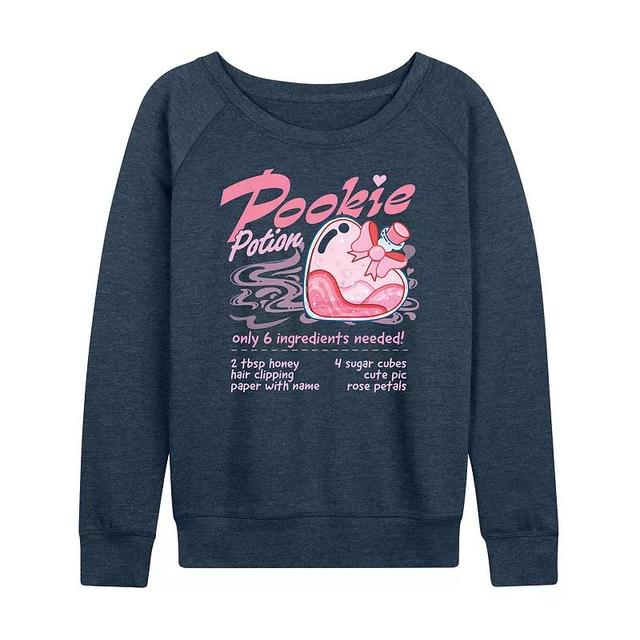 Womens Pookie Potion Lightweight French Terry Sweatshirt Grey Dark Red Product Image