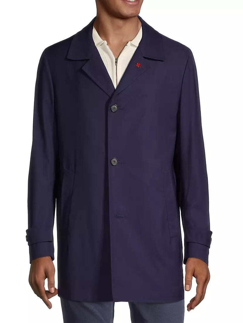 Wool-Blend Longline Rain Coat Product Image