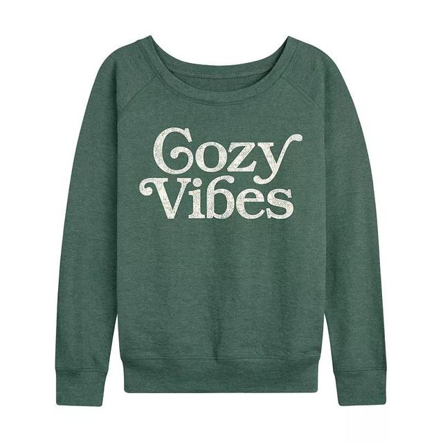 Plus Size Cozy Vibes Lightweight French Terry Sweatshirt, Womens Grey Maroon Product Image