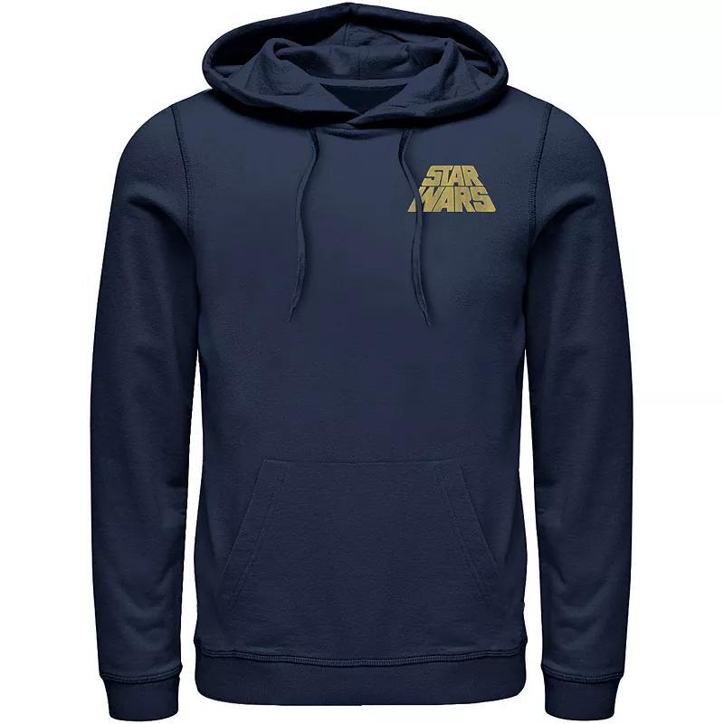 Mens Star Wars Distressed Slant Logo Z2 Hoodie Blue Product Image