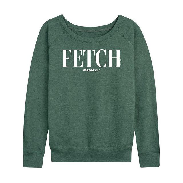 Womens Mean Girls Fetch Slouchy Graphic Sweatshirt Grey Indigo Product Image