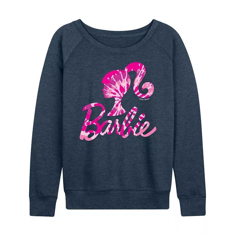 Womens Barbie Logo Lightweight French Terry Sweatshirt, Girls Grey Indigo Product Image