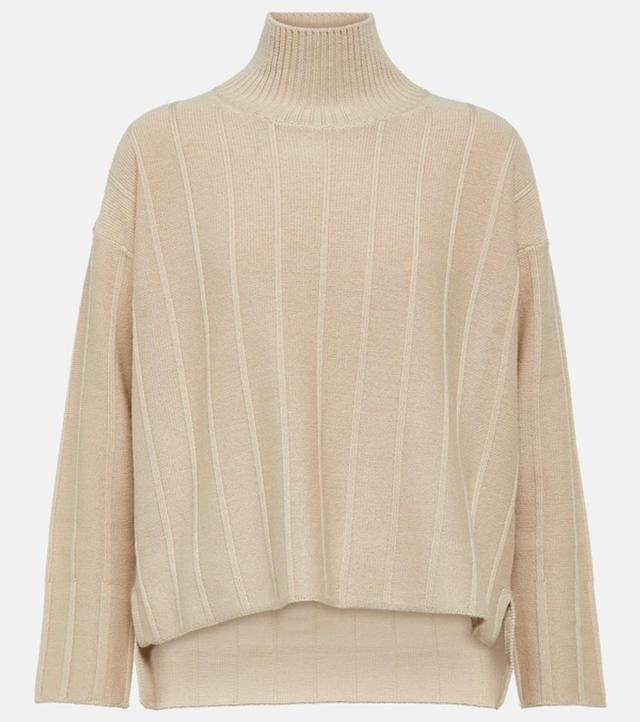 MAX MARA Leisure Beira Virgin Wool Turtleneck Sweater In White Product Image