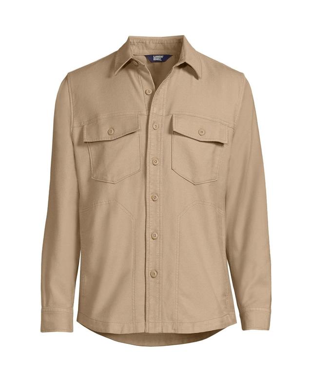 Mens Lands End Long Sleeve French Terry Shirt Jacket Product Image