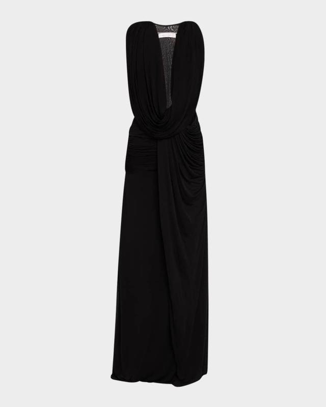 Plunging Fusion Ruched T-Back Gown Product Image